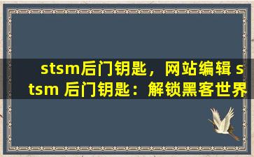 stsm后门钥匙，网站编辑 stsm 后门钥匙：解锁黑客世界的秘密